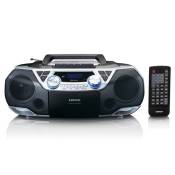 Radio portable DAB+/FM avec Bluetooth®, lecteur CD, cassettes et USB Lenco SCD-720SI Noir-Argent
