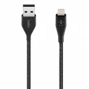Belkin Câble Lightning vers USB-A DuraTek Plus avec Sangle de Fermeture (Câble de Recharge Robuste pour iPhone 11, 11 Pro/Pro Max, XS, XS Max, XR, X,