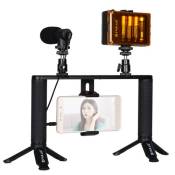 LED Selfie Light PULUZ 4 en 1 Vlogging Smartphone vidéo Rig Stabilisateur de poignée Kits