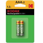 Kodak Ni-MH AAA Lot de 2 Piles Rechargeables 300 mAh
