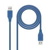 Nano Cable 10.01.1001-BL - Câble USB 3.0, mâle-mâle, Bleu, 1mts