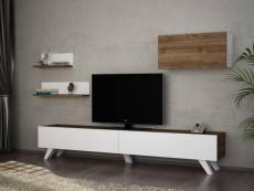 Ensemble meuble tv caterina blanc noyer 180 cm Azura-42319