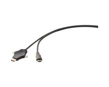 Renkforce RF-3909364 Cable-Sharing Câble de liaison [3x DisplayPort mâle, Mini port Display mâle, USB 3.1 mâle type C - 1x HDMI mâle] noir résiste aux