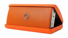 Devices InnoDesign 18726 InnoFLASK haut-parleur Bluetooth portable avec batterie / étui en cuir noble d'orange