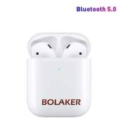 Écouteurs BOLAKER I200 TWS Sans Fil Compabitlbe avec iOS et Android, Blanc