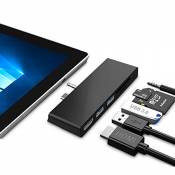 Microsoft Surface Go Dock pour Surface Go/Go 2, station d'accueil 6 en 2 avec HDMI 4K, 2 ports USB 3.0, lecteur de carte SD/TF et interface audio pour