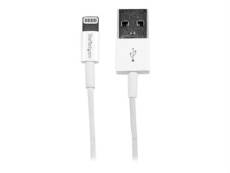 StarTech.com Câble Apple Lightning slim vers USB pour iPhone, iPod, iPad de 1 m - Cordon de charge / synchronisation - M/M - Blanc - Câble Lightning -
