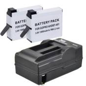2 Batteries + Chargeur pour GoPro. AHDBT-401