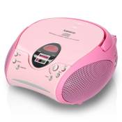 Radio portable avec lecteur CD Lenco SCD-24 Pink Rose