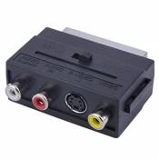 Wuqiong SCART 21 Broches à 3RCA Adaptateur convertisseur RGB Péritel RCA Composite S-Vidéo AV TV Audio Adaptateur