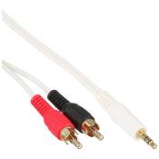 Câble InLine® 2x RCA mâle vers 3.5mm mâle en or