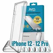 JAYM - Coque Ultra Renforcée Premium pour Apple iPhone 12 - Apple iPhone 12 Pro - Certifiée 3 Mètres de Chute  Garantie à Vie - Transparente - 5 Jeux