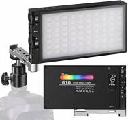 Pixel G1s Lampe vidéo LED RGB, Lampe vidéo à Batterie 12W intégrée, lumière Polychrome et 12 Couleurs, CRI≥97 2500-8500K éclairage de caméra RGB à int