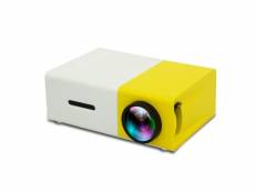 Vidéoprojecteur led jaune 400lm portable mini home cinéma projecteur avec télécommande, support hdmi, av, sd, usb interfaces