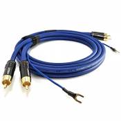 NF- Câble phono 2,5m Sommer Cable 2 x 0,35mm² câble audio blindé avec câble de masse plus long (2,6m) 1 x 0,35mm² contacts plaqués or | SC81-K3-0250