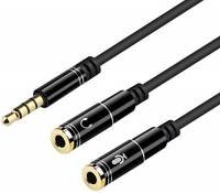 Cable Adaptateur Audio et Micro Double Jack Compatible
