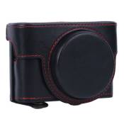 Housse de Protection de caméra en Cuir PU pour Sony RX100 M2/M3/M4/M5/M6/M7 Noir