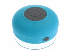 Enceinte portable bluetooth ronde kit main libre ventouse waterproof douche bleu yonis