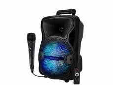 Enceinte à led sono dj karaoke autonome mobile sur batterie 8" - 200w - usb-bluetooth-sd-pc + micro + télécommande
