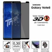 TM-Concept® Verre trempé teinté 3D incurvé - Samsung Galaxy Note 8 - Fonction Anti-Espion - 3D Privacy Case Friendly