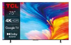 TV TCL LED 75P635 190 cm 4K UHD Google TV Métal noir