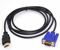 Câble convertisseur HDMI vers VGA, 1,8 m 1080p HDMI mâle vers VGA mâle D-SUB 15 broches M/M, câble de transmission unidirectionnelle HDMI vers VGA (pa