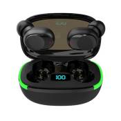 Ecouteurs sans fil charge Audifonos Gaming Y70 Bt 5.1,écouteur contrôle tactile étanche stéréo écouteur micro casque Noir