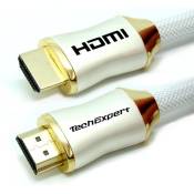 Câble hdmi 2.1 professionnel ultra HD 2160p 48gb/s 1,5 mètres 3D Full HD 1080p eARC HDR blanc