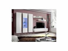 Meuble tv fly c5 design, coloris blanc brillant. Meuble suspendu moderne et tendance pour votre salon.