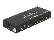 Delock HDMI UHD Splitter 1 x HDMI in > 4 x HDMI out 4K - Répartiteur vidéo/audio - 4 x HDMI - de bureau