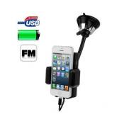 Transmetteur Fm Universel Kit Mains Libres Iphone USB Smartphones Ventouse YONIS