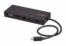 ATEN UH3236 | USB-C Multiport | Mini Dock avec Power Passthrough | Multiport | Station d'accueil | USB-C | Power Passthrough