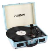 Fenton RP115 - Platine vinyle vintage Bluetooth pour disques 33, 45 et 78 tours - Bleu, avec haut-parleurs intégrés