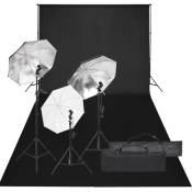 vidaXL Kit de studio photo avec éclairage et toile