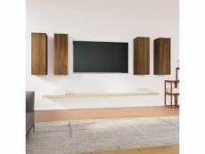 Vidaxl meubles tv 4 pcs chêne marron 30,5x30x90 cm