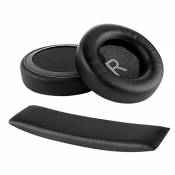 Geekria Oreillette + bandeau compatible avec AKG K845BT, K845, K545 - Coussinets de rechange pour casque + bandeau / coussin d'oreille + coussin bande