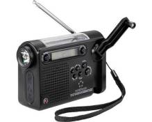 Radio portative Renkforce RF-CR-200 FM, AM, ondes courtes (OC) radio durgence rechargeable, panneau solaire, manivelle, fonction réveil, lampe de poch