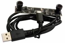 ELP Double Lentille 1.0 Mégapixels HD CMOS OV9712 USB Webcam Module Caméra avec 90 degré Angle de Vue pour comptage de Personnes, Retina Analyser