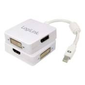 LogiLink Mini DisplayPort to HDMI/DVI/DisplayPort 3 in 1 Convertor Cable - Convertisseur vidéo - DVI, HDMI, DisplayPort