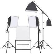 vidaXL Kit d'éclairage de studio photo avec table