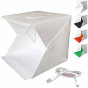 WANBY Mini Tente de Studio Photo Kit de Caisson Lumineux Portable pour Studio de Photographie Pliable avec Tente de 2 Lumières LED Luminosité Réglable