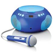 Mini chaine HIFI radio/lecteur CD portable avec MIC bleu lenco