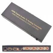 4K HDMI vers HDMI 7.1 Convertisseur Audio DAC Lpcm HDMI Extracteur Audio Optique Numérique Vers Analogique 2CH 5.1CH 7.1CH Sortie RCA SPDIF