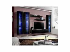 Meuble tv fly c2 design, coloris noir brillant. Meuble suspendu moderne et tendance pour votre salon.