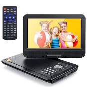 APEMAN Lecteur DVD TV Portable Grand Écran Pivotant 10.5 Pouces Écran de Synchronisation avec La Télévision