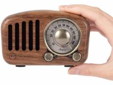 Radio portable vintage fm mp3 sd aux bluetooth marron