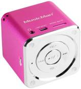 Technaxx Mini Musicman Soundstation Haut parleur portable pour Lecteur mp3/iPod/iPhone, carte micro SD Rose