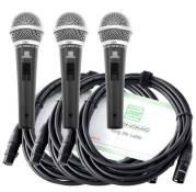 Pronomic Microphone DM-58 Vocal avec Interrupteur Starter Set de 3 avec 3x 5mcâble XLR