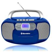 Radio CD Cassette Portable Numerique PLL FM, Lecteur CD-MP3, USB, AUX-IN, Roadstar, RCR-4635UMPBL, , Bleu