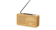 Radio réveil en bois multifonction rétro horloge